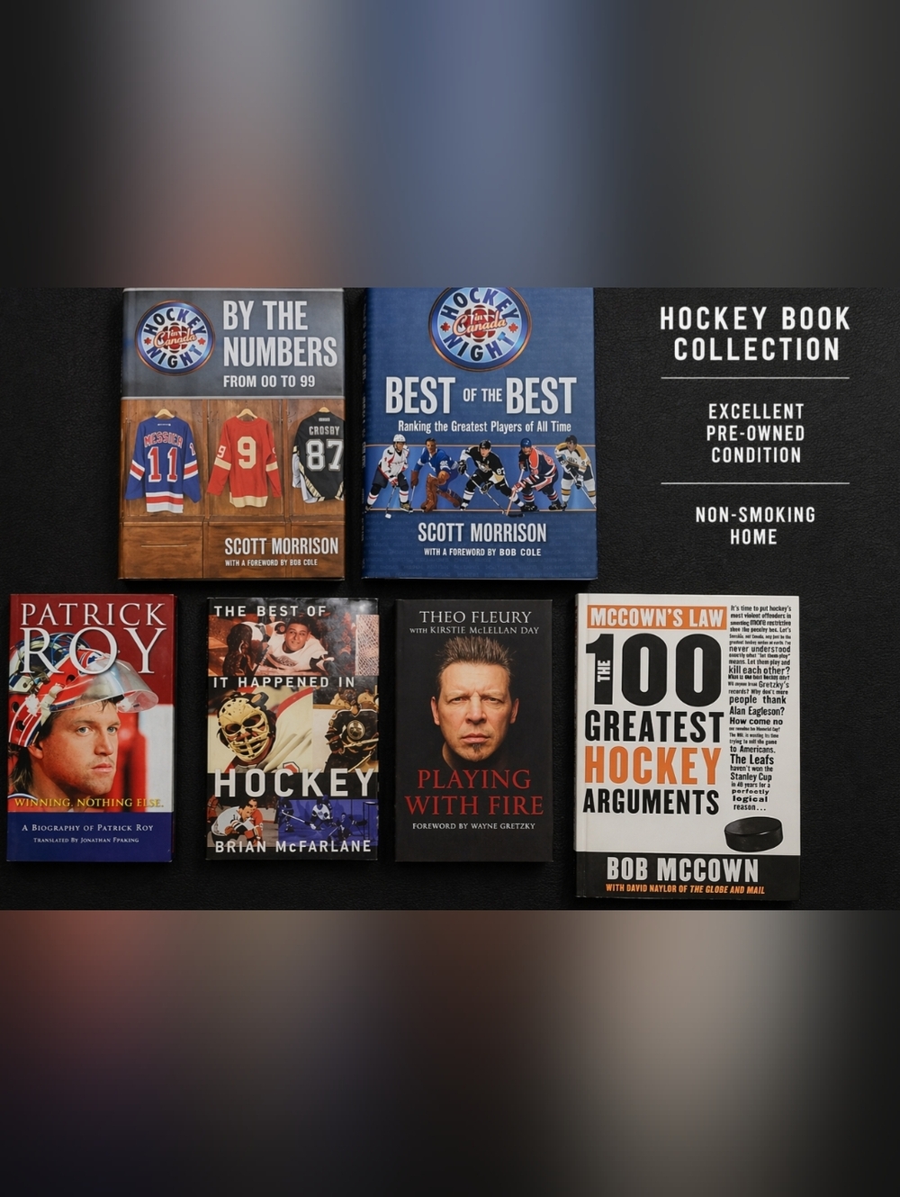 NHL Hockey Book Bundle | Patrick Roy, Theo Fleury + Hockey Night in Canada